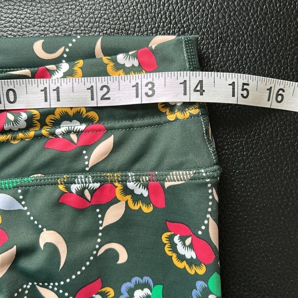 Anthropologie THE UPSIDE Legging Khaki Green Floral Gym Activewear Tie US 10 - Picture 10 of 11